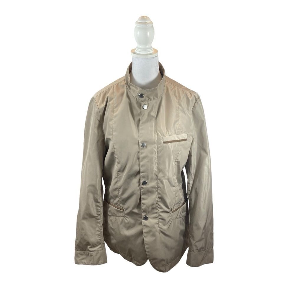 Brand New Without Tags Dancing Wolves Brand Khaki Full Zip Bomber Jacket Size 48